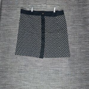 Anne Klein Skirt Women's Size 14 Black Geomtric Pattern Zipper
